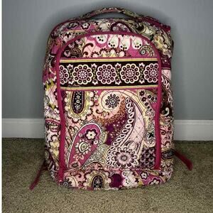 Vera Bradley Quilted Very Berry Paisley Print Campus Backpack Pink/ Purple